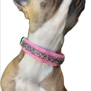 The pink lady - Pink and clear bling with pink felt base 16.5”
